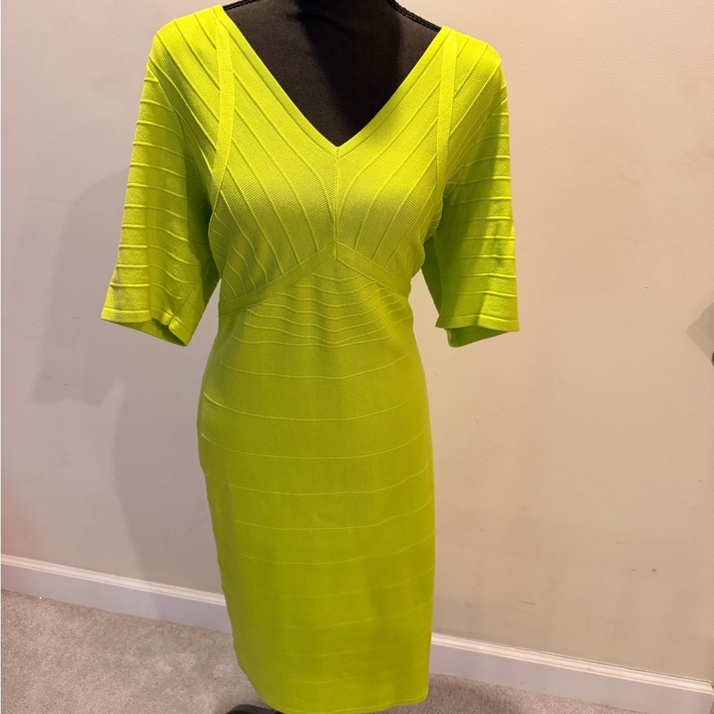 Ashley Stewart Lime Green Midi Dress NWT